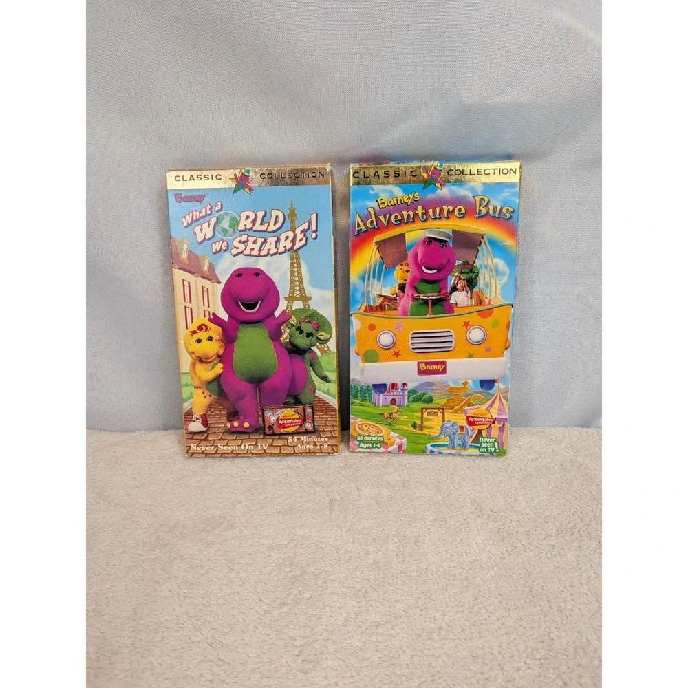 Barney Classic Collection VHS Lot of 5 Halloween Party Adventure Bus Rare‎ Tapes